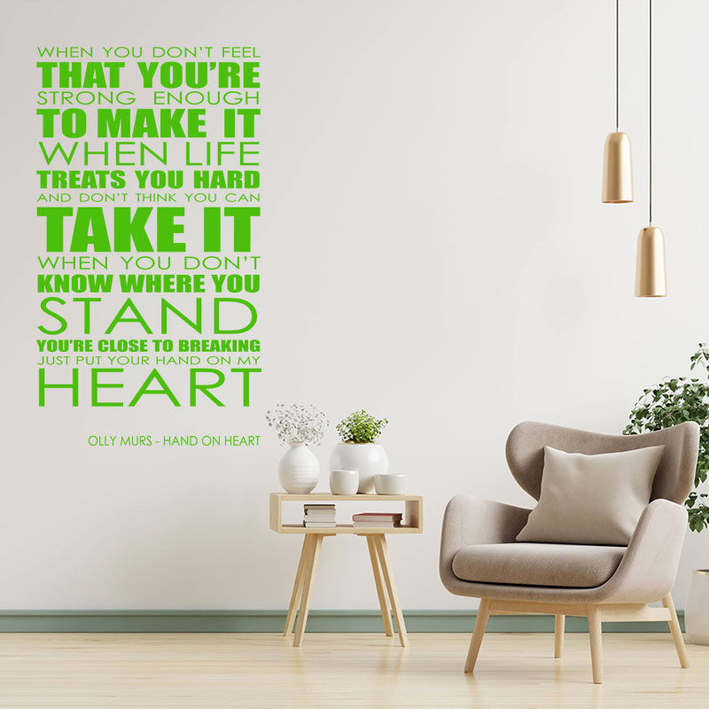 olly murs wall art sticker hand on heart lyrics