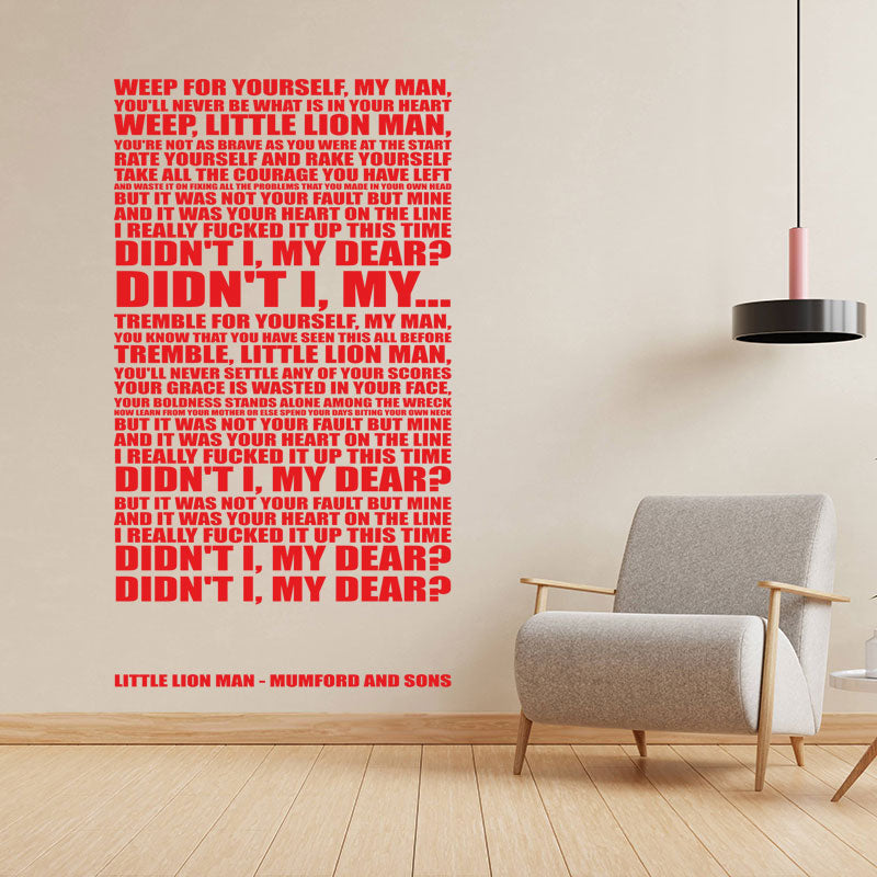 The Beatles Wall Art Sticker - All You Need Is Love Music Lyrics Quote