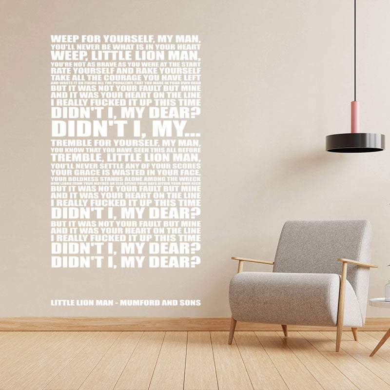 The Beatles Wall Art Sticker - All You Need Is Love Music Lyrics Quote