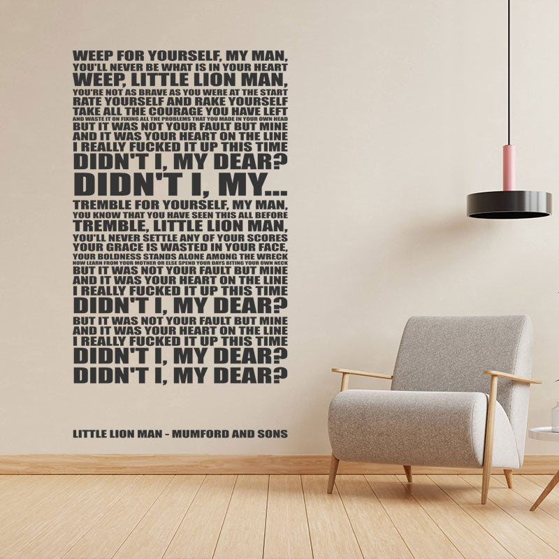 The Beatles Wall Art Sticker - All You Need Is Love Music Lyrics Quote