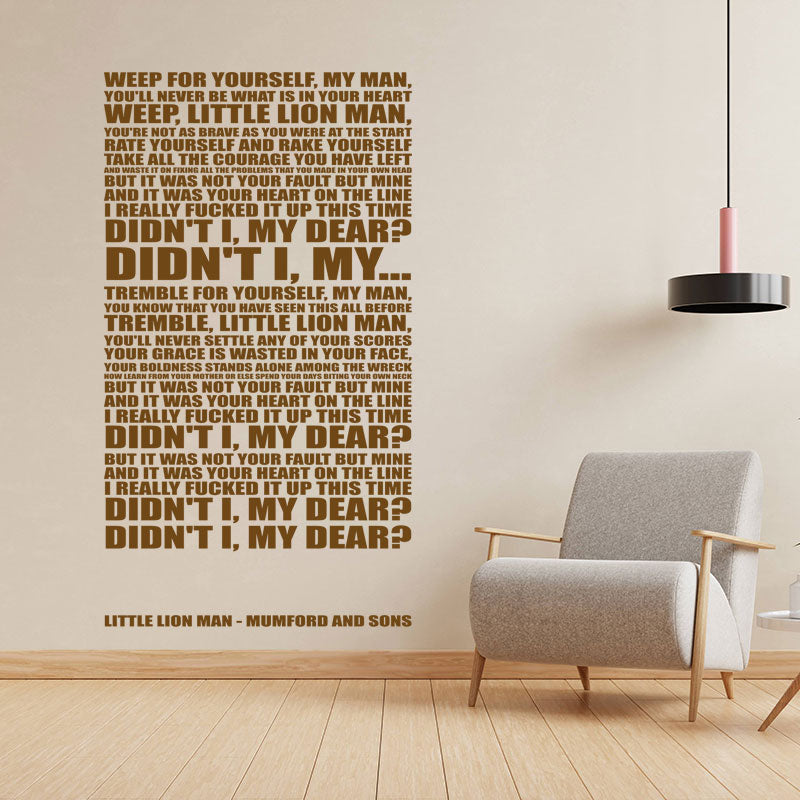 The Beatles Wall Art Sticker - All You Need Is Love Music Lyrics Quote