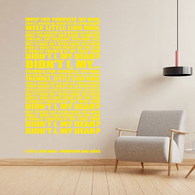 The Beatles Wall Art Sticker - All You Need Is Love Music Lyrics Quote