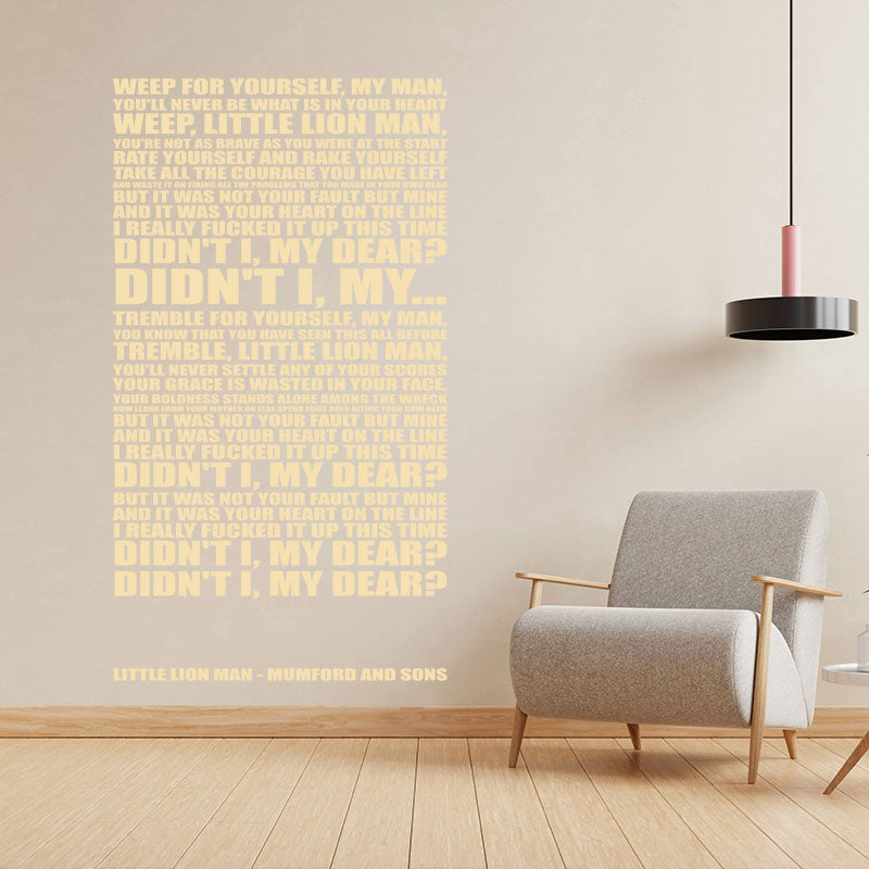 The Beatles Wall Art Sticker - All You Need Is Love Music Lyrics Quote