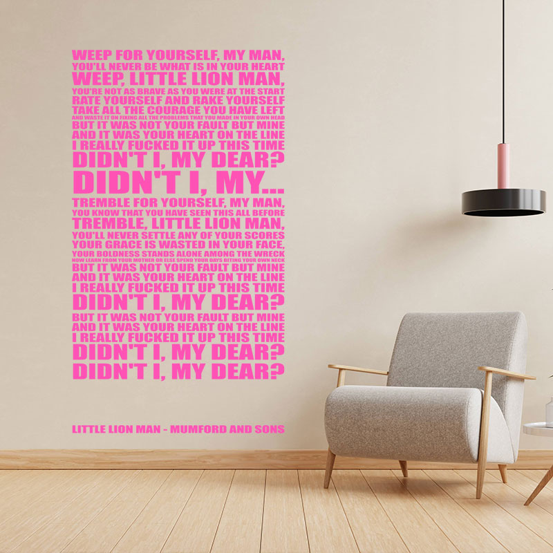 The Beatles Wall Art Sticker - All You Need Is Love Music Lyrics Quote