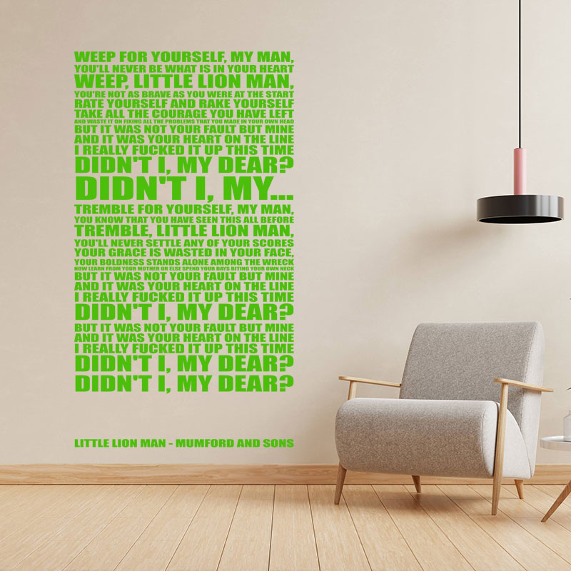 The Beatles Wall Art Sticker - All You Need Is Love Music Lyrics Quote