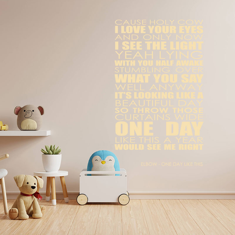 elbow wall art sticker one day like this lyrics