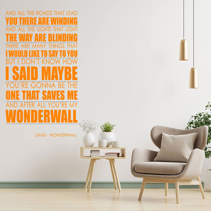 oasis wall art sticker wonderwall lyrics music q
