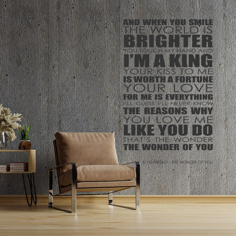 elvis presley wonder of you lyrics wall sticker
