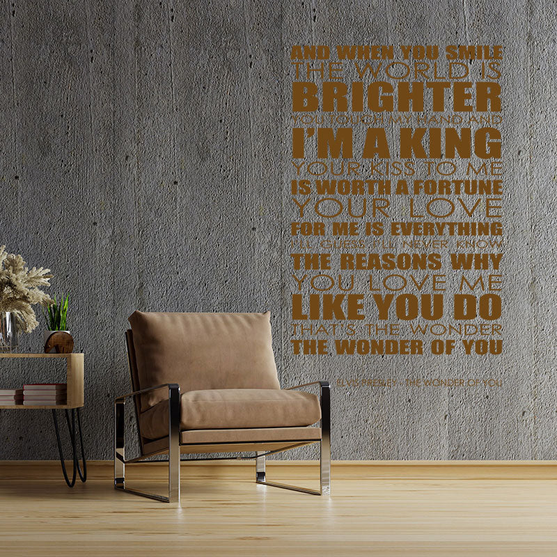 elvis presley wonder of you lyrics wall sticker