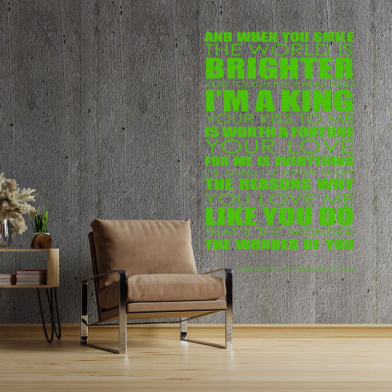 elvis presley wonder of you lyrics wall sticker