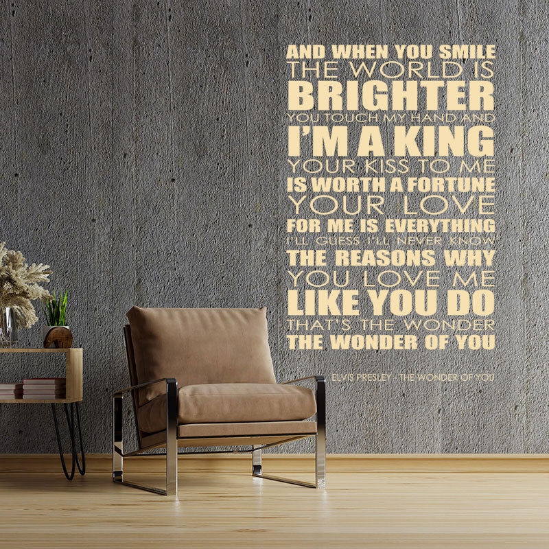 elvis presley wonder of you lyrics wall sticker