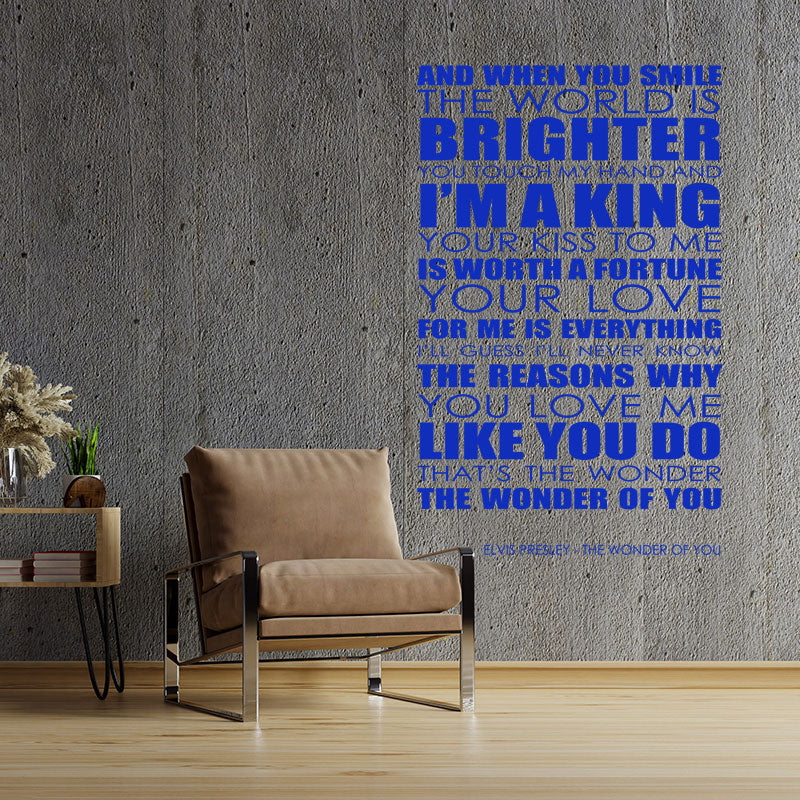elvis presley wonder of you lyrics wall sticker