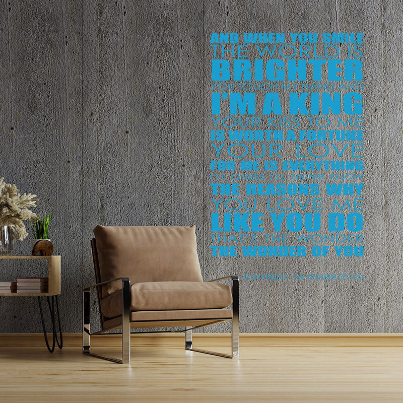 elvis presley wonder of you lyrics wall sticker