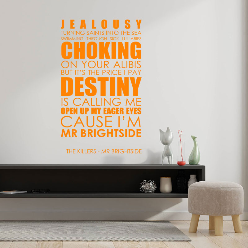 killers mr brightside lyrics wall sticker
