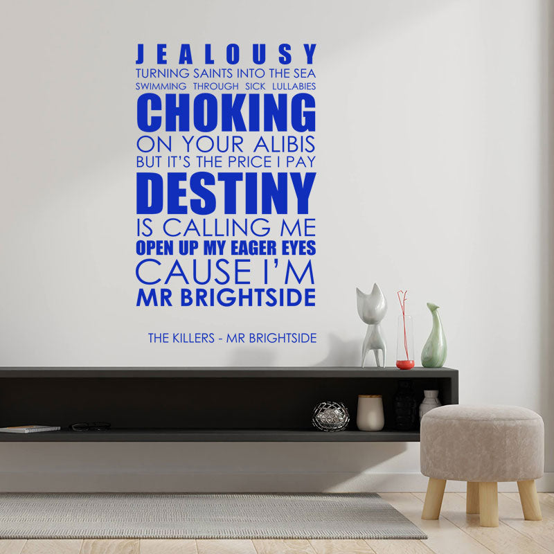 killers mr brightside lyrics wall sticker