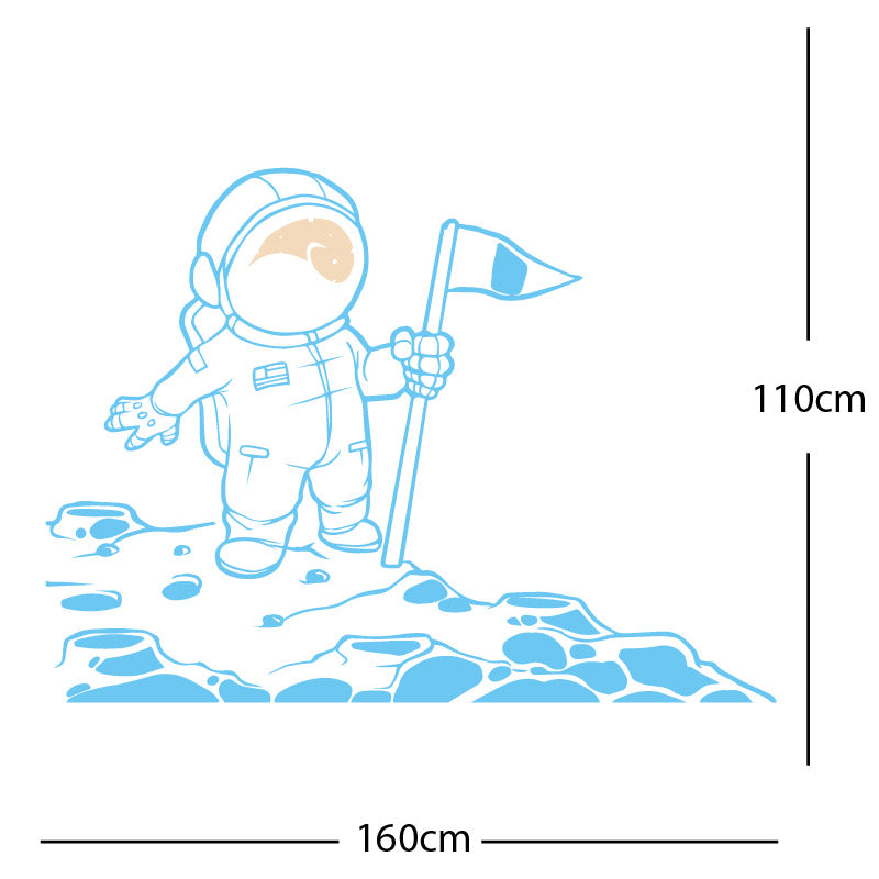 space man on the moon wall sticker
