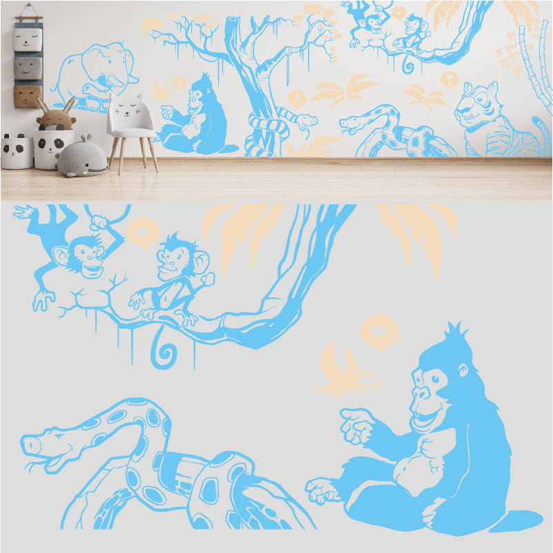 in the jungle complete wall mural wall sticker
