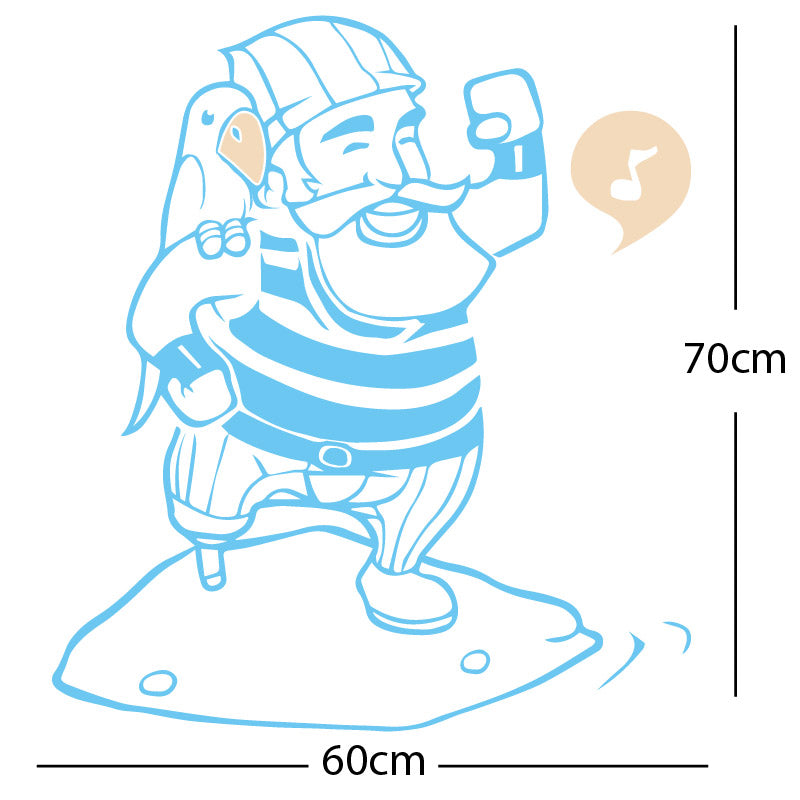 one legged pirate wall sticker