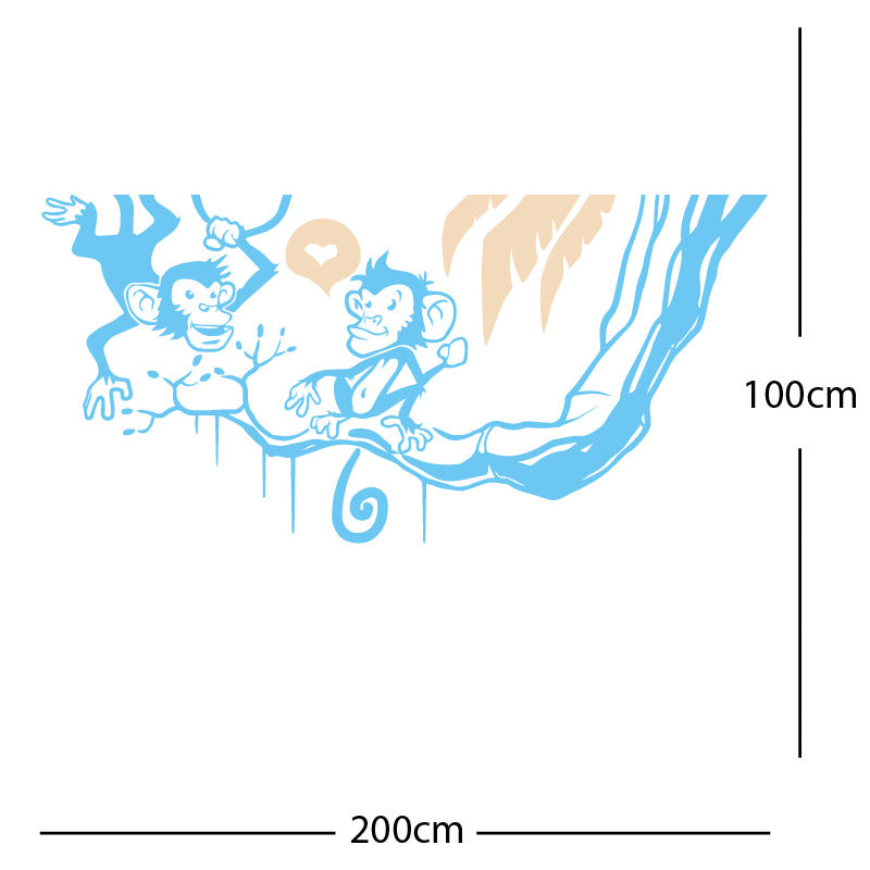 monkey in tree funny wall sticker