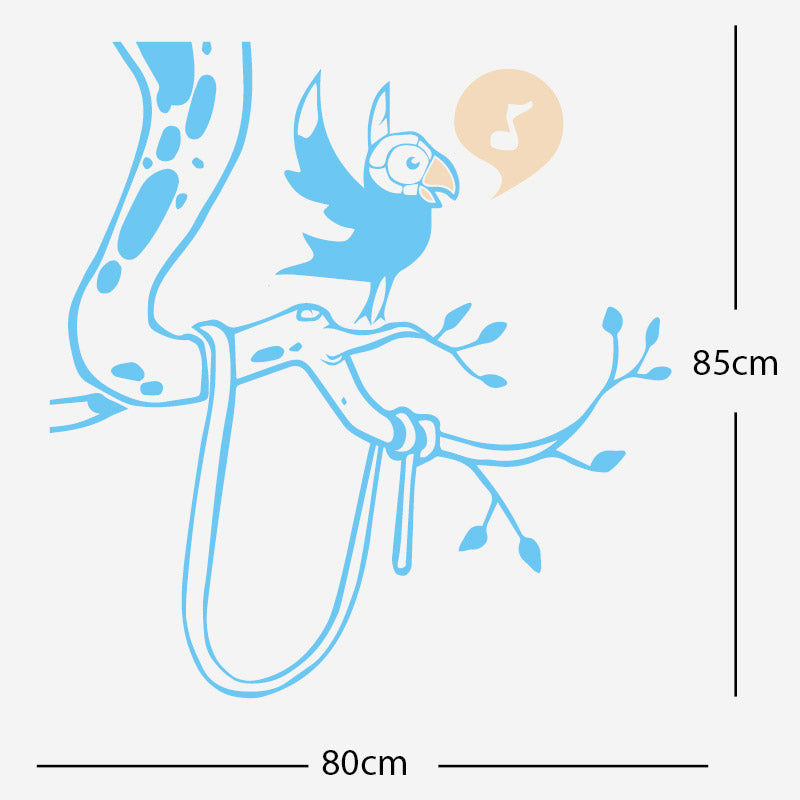 parrot in tree corner wall sticker