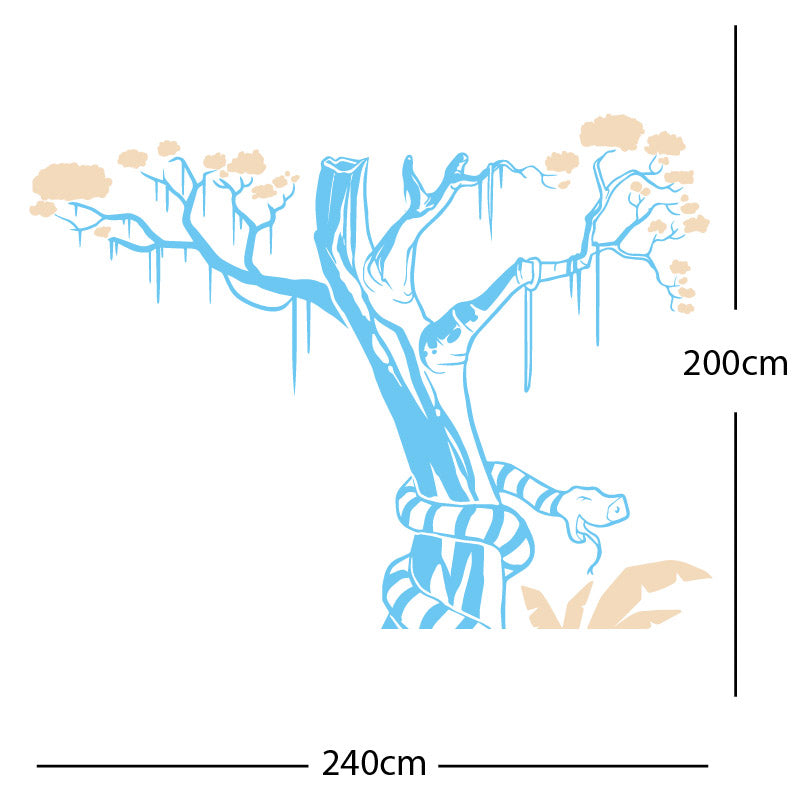 large tree with snake wall sticker