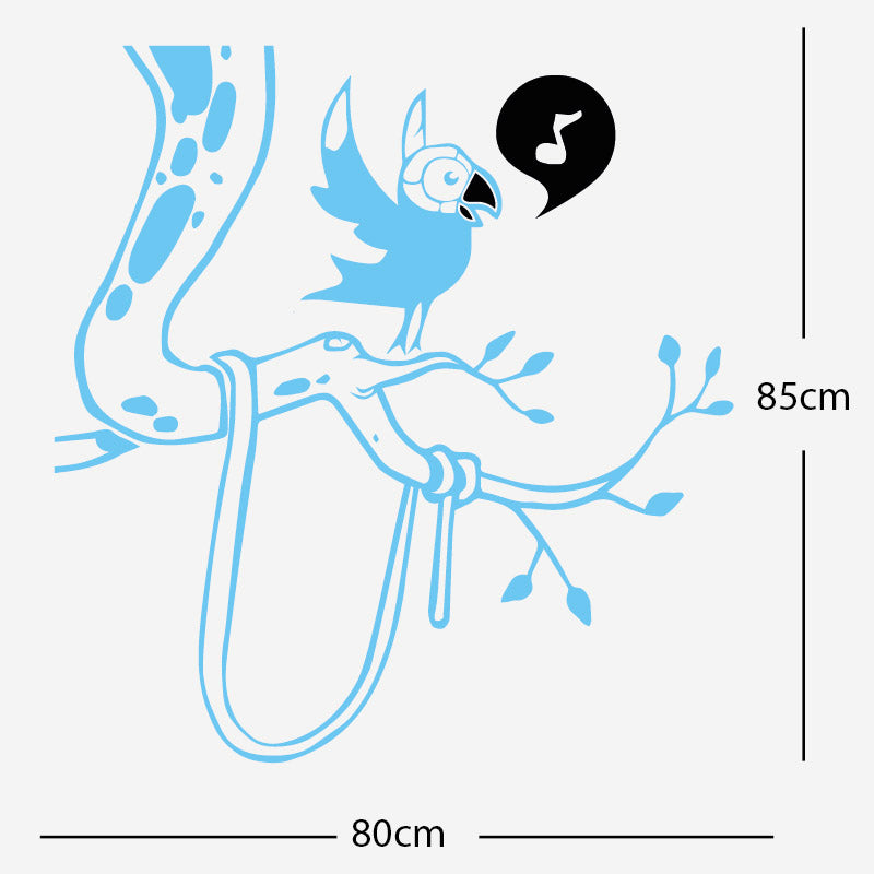 parrot in tree corner wall sticker