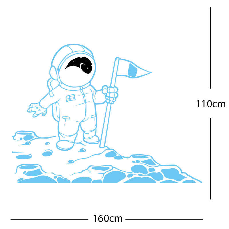 space man on the moon wall sticker