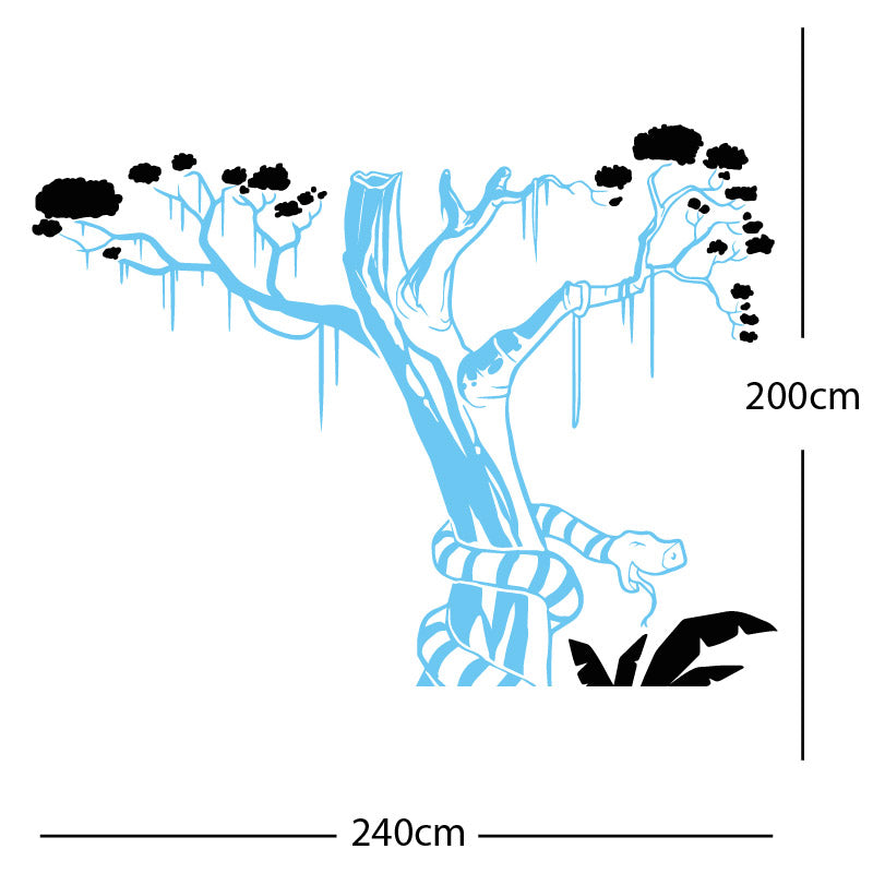 large tree with snake wall sticker