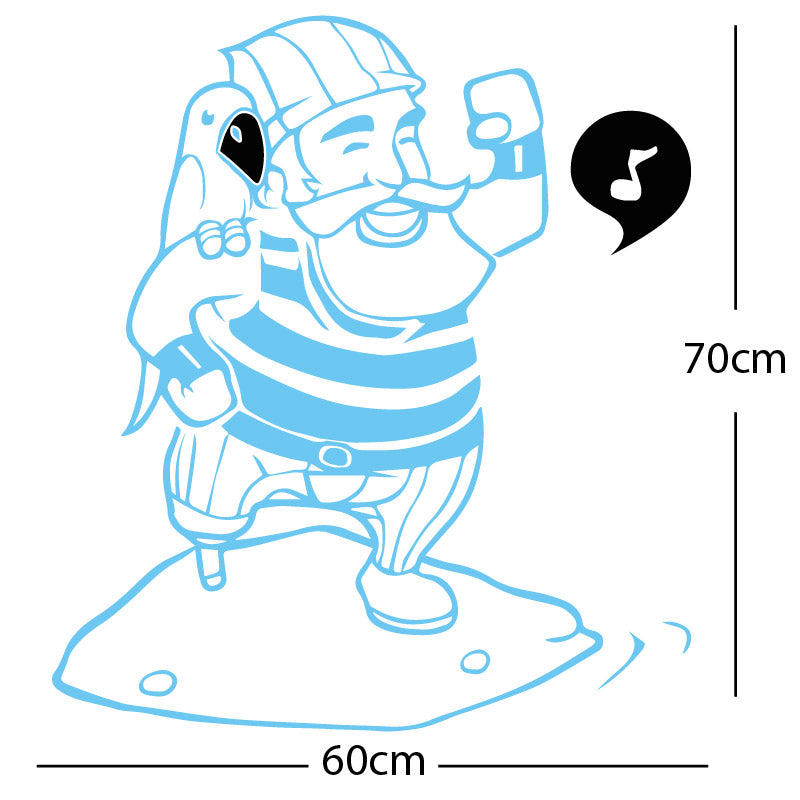 one legged pirate wall sticker