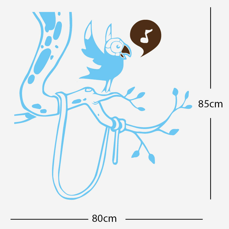 parrot in tree corner wall sticker