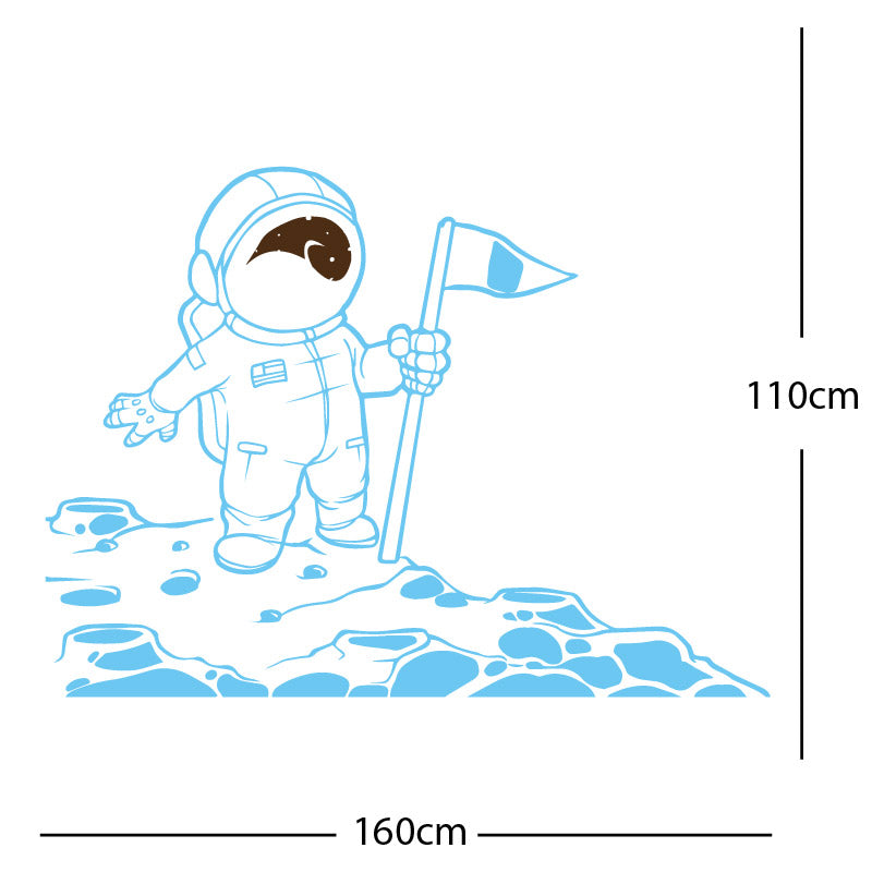 space man on the moon wall sticker
