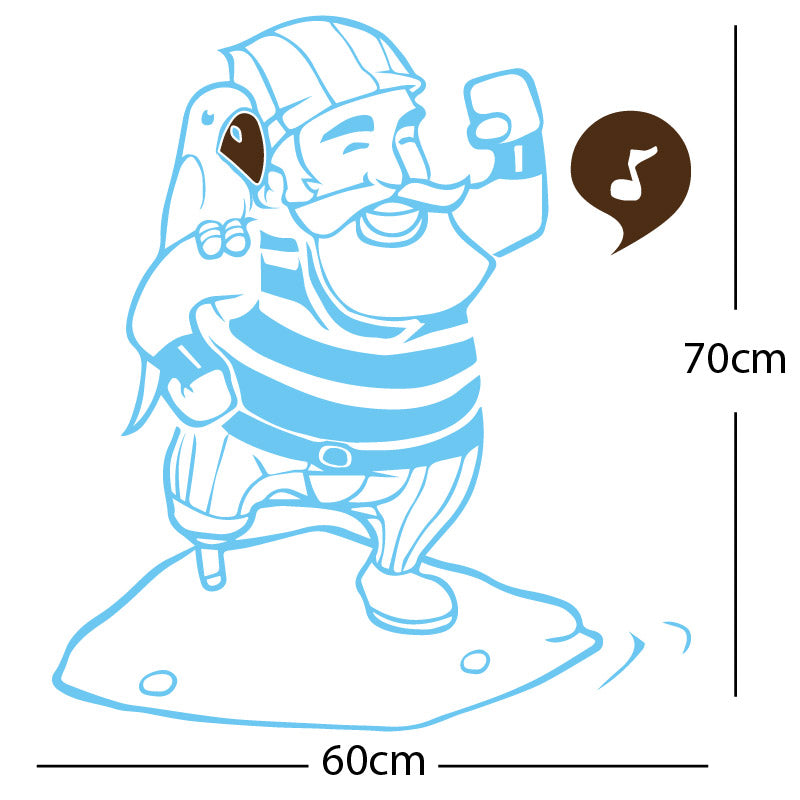 one legged pirate wall sticker