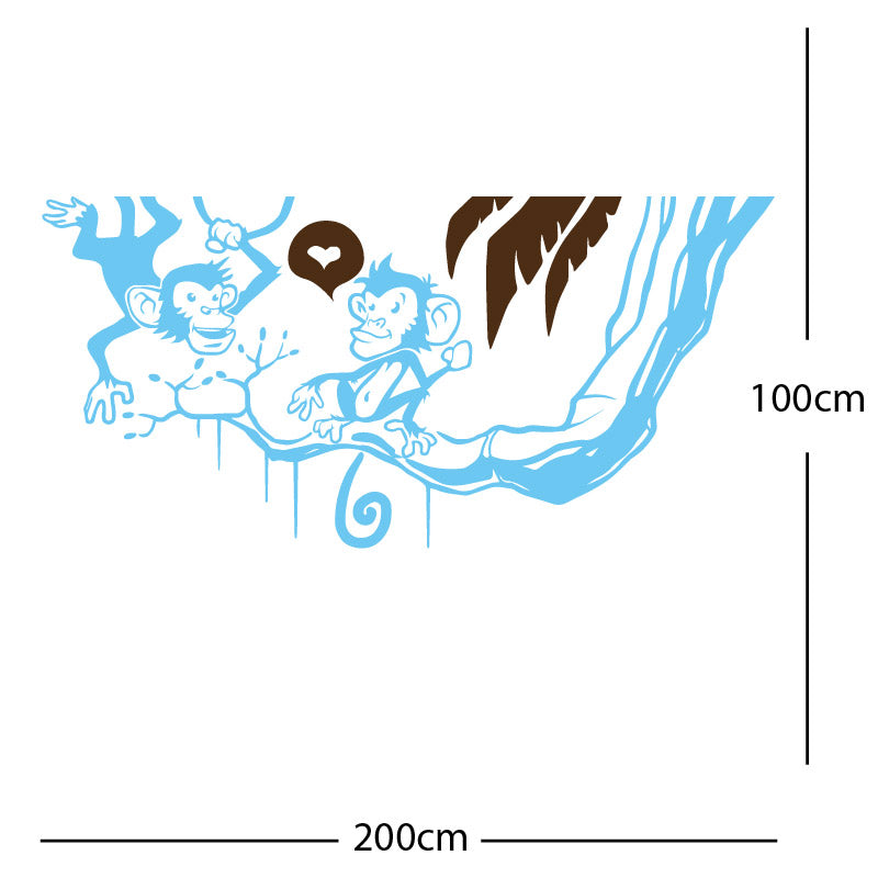 monkey in tree funny wall sticker
