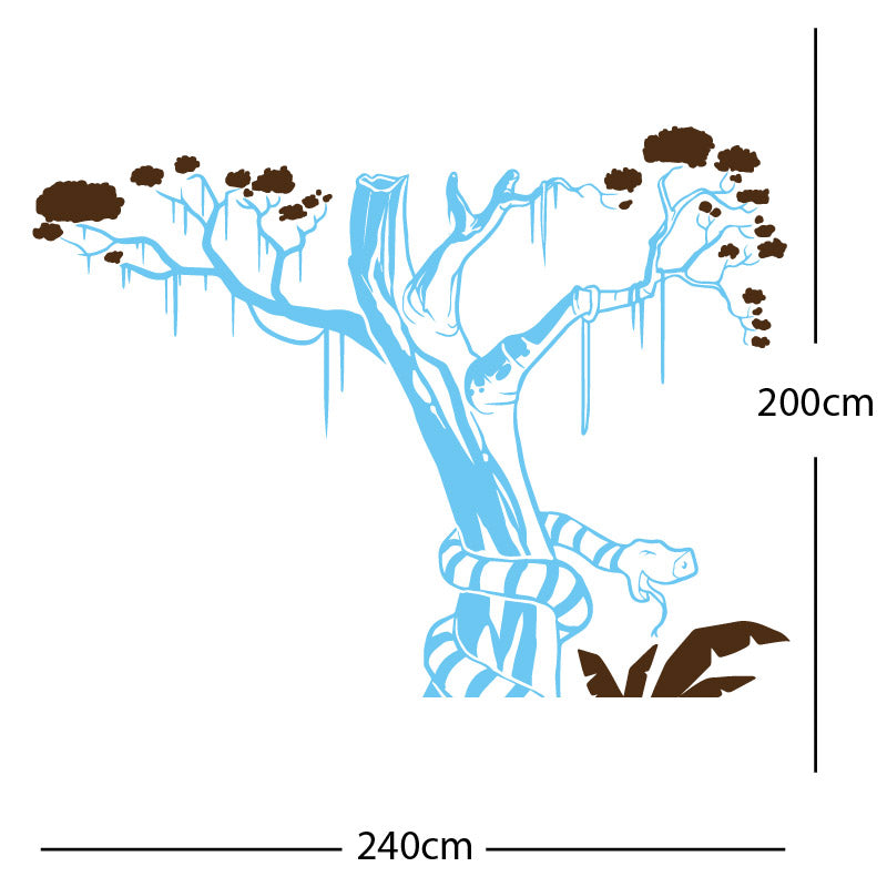 large tree with snake wall sticker