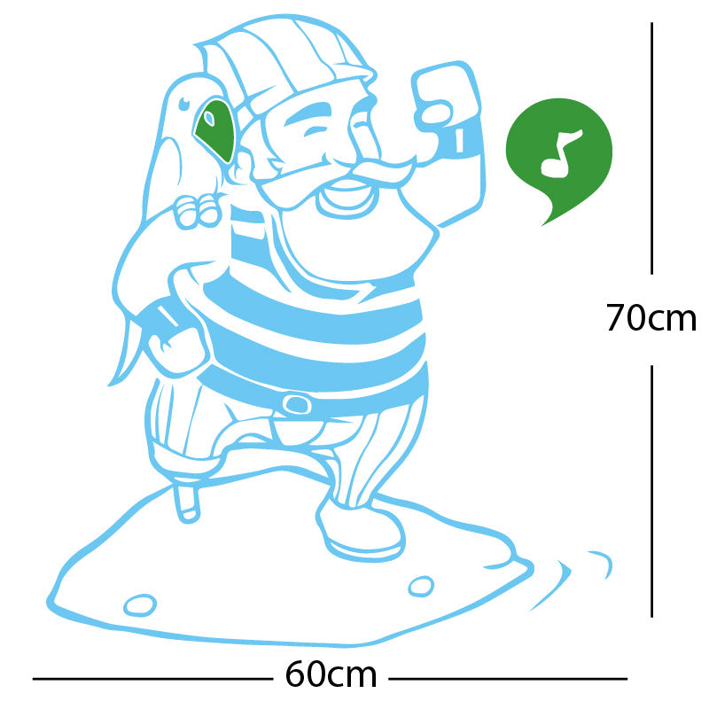 one legged pirate wall sticker