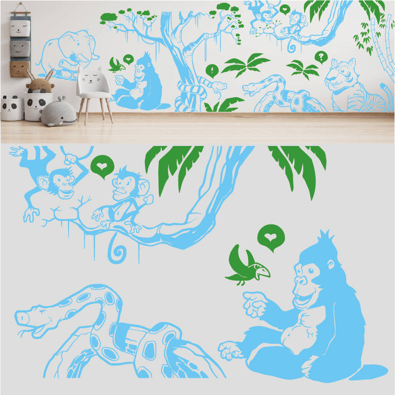 in the jungle complete wall mural wall sticker