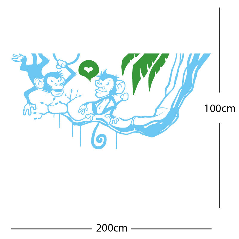 monkey in tree funny wall sticker