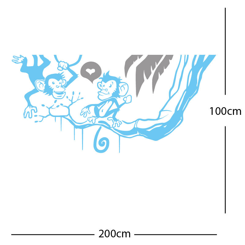 monkey in tree funny wall sticker