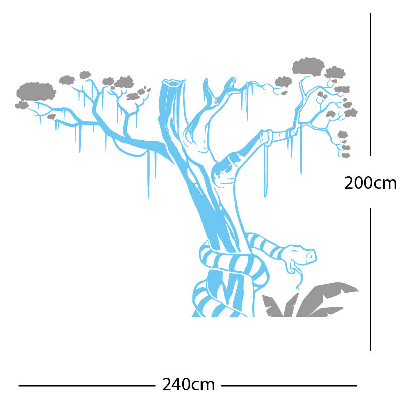 large tree with snake wall sticker