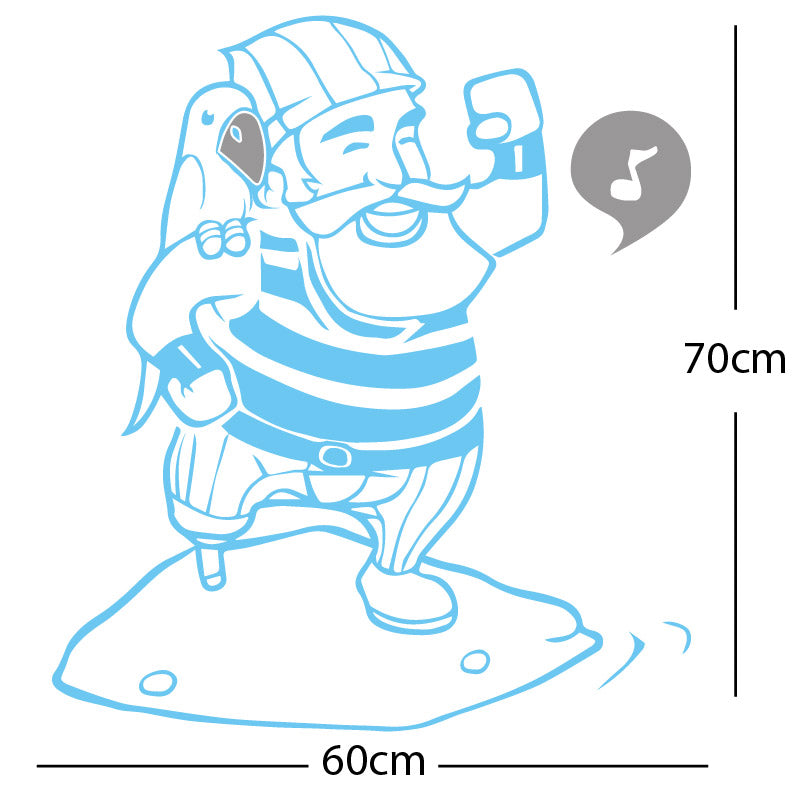 one legged pirate wall sticker