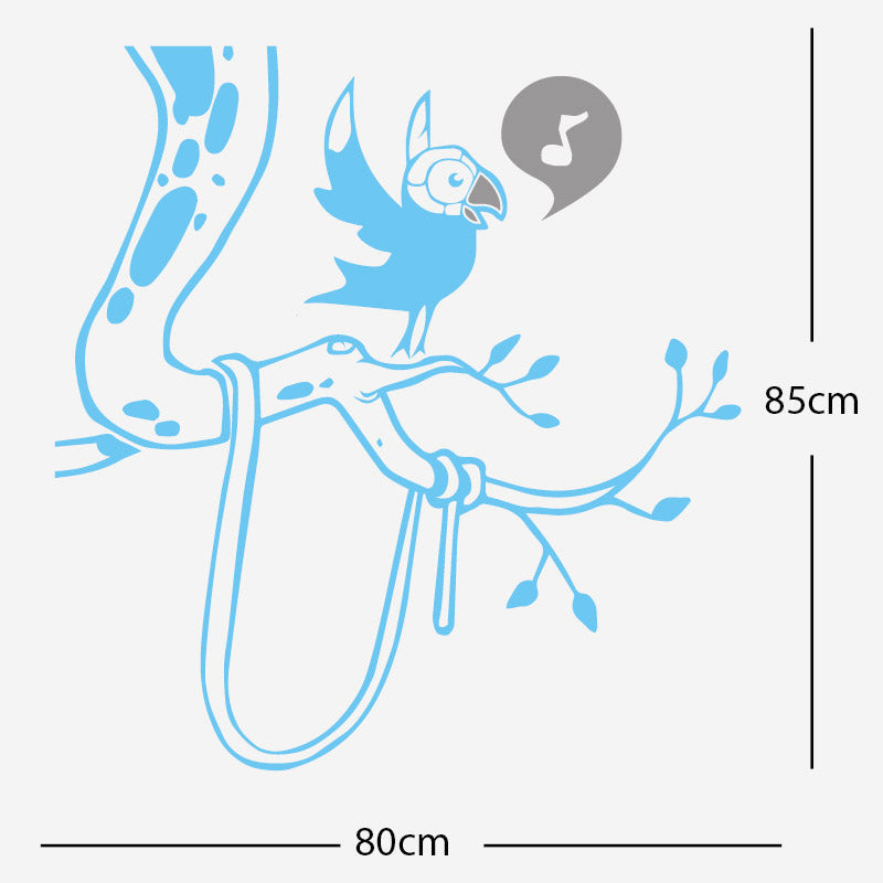 parrot in tree corner wall sticker