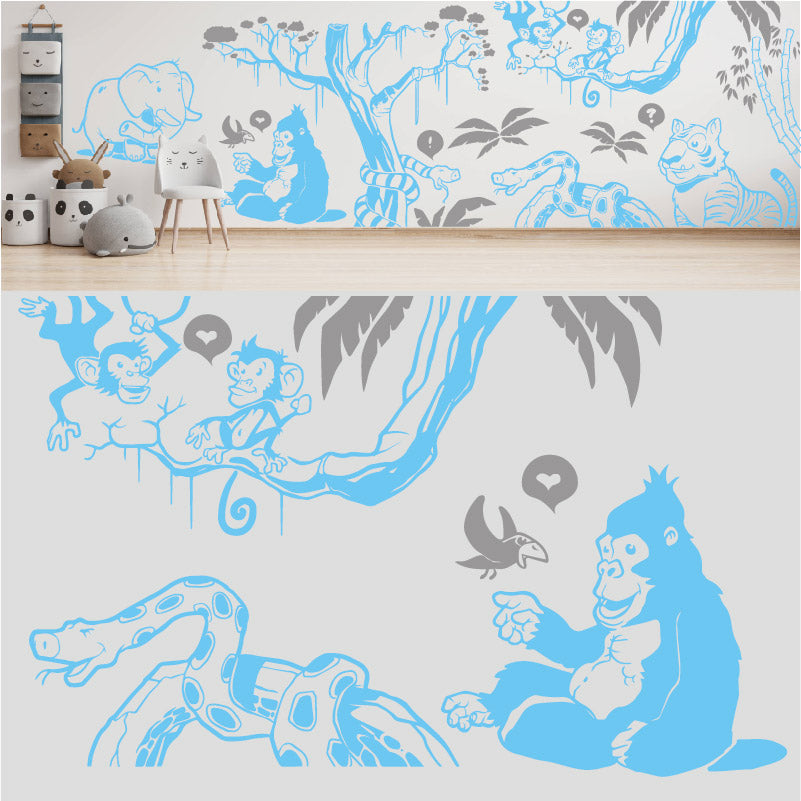 in the jungle complete wall mural wall sticker