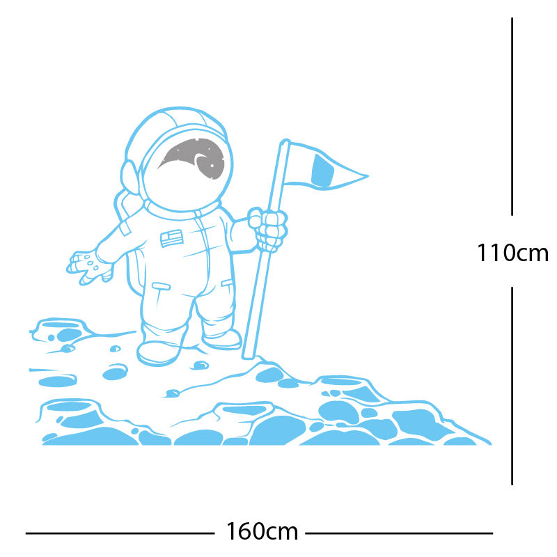 space man on the moon wall sticker