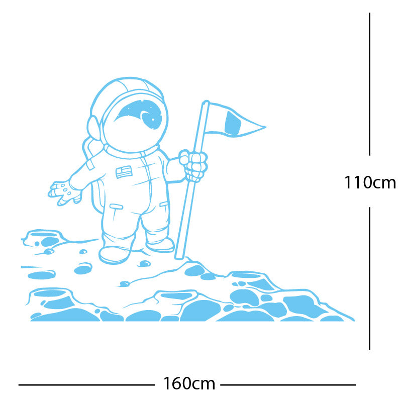 space man on the moon wall sticker