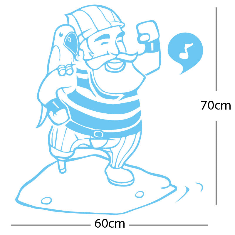 one legged pirate wall sticker