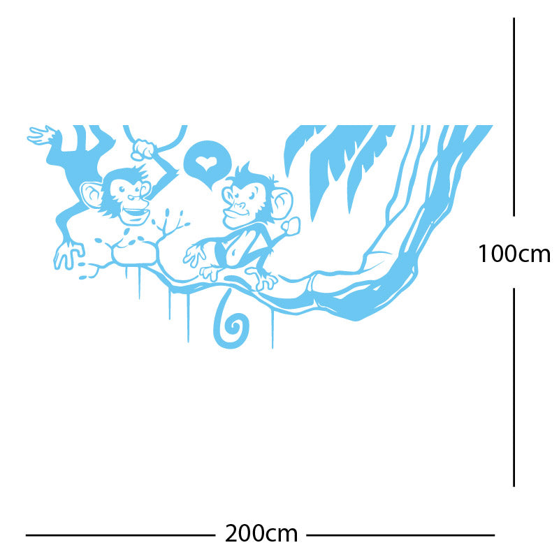 monkey in tree funny wall sticker