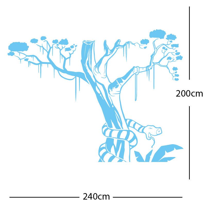 large tree with snake wall sticker