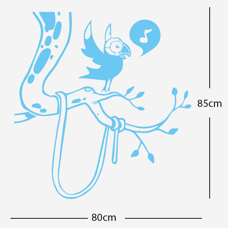 parrot in tree corner wall sticker