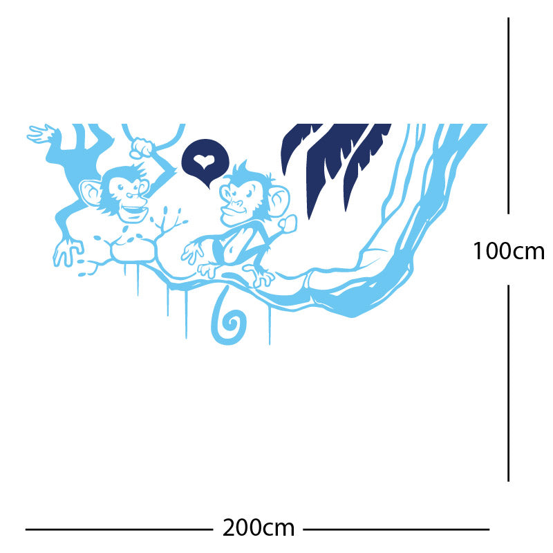 monkey in tree funny wall sticker