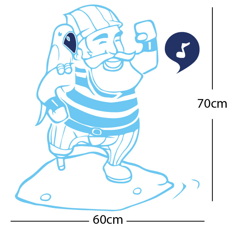 one legged pirate wall sticker